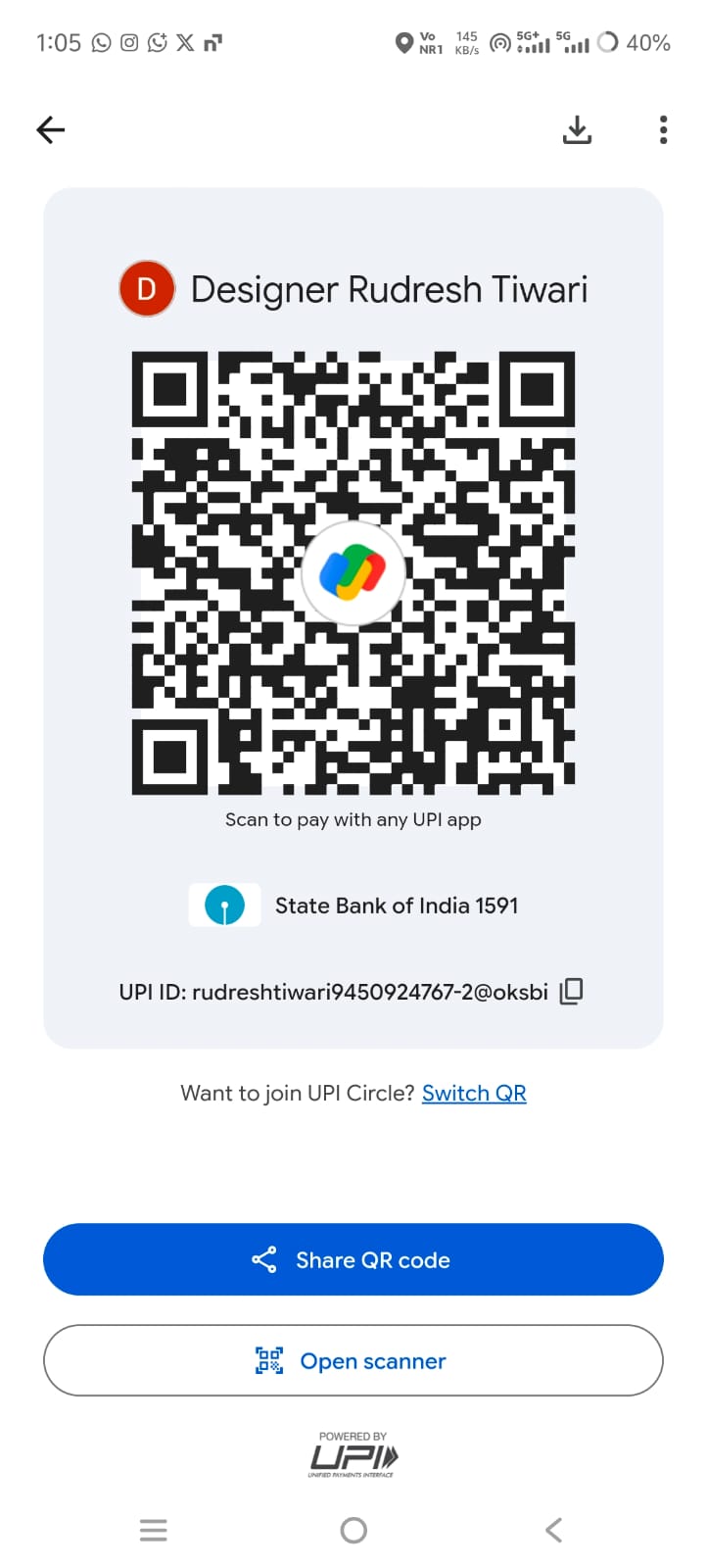 Designer Rudresh Tiwari QR Code